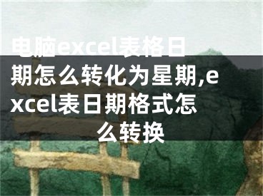 电脑excel表格日期怎么转化为星期,excel表日期格式怎么转换