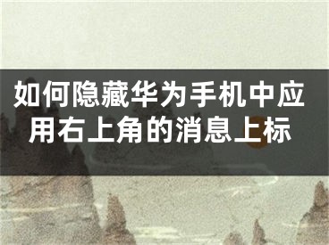如何隐藏华为手机中应用右上角的消息上标
