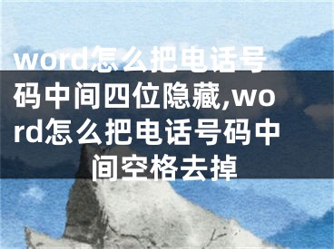 word怎么把电话号码中间四位隐藏,word怎么把电话号码中间空格去掉