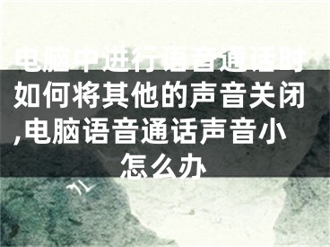 电脑中进行语音通话时如何将其他的声音关闭,电脑语音通话声音小怎么办