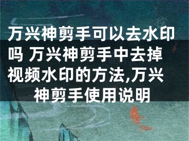 万兴神剪手可以去水印吗 万兴神剪手中去掉视频水印的方法,万兴神剪手使用说明