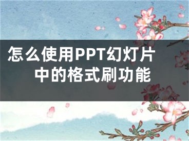 怎么使用PPT幻灯片中的格式刷功能