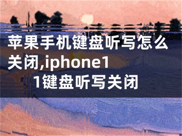 苹果手机键盘听写怎么关闭,iphone11键盘听写关闭