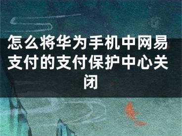 怎么将华为手机中网易支付的支付保护中心关闭