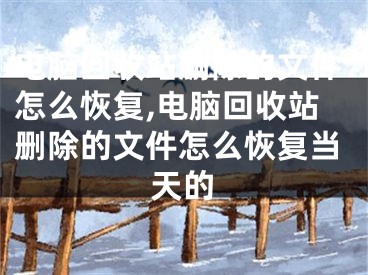 电脑回收站删除的文件怎么恢复,电脑回收站删除的文件怎么恢复当天的