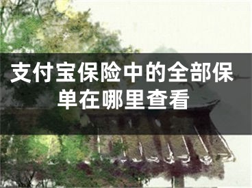 支付宝保险中的全部保单在哪里查看