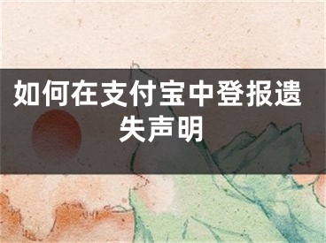 如何在支付宝中登报遗失声明
