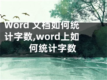 Word 文档如何统计字数,word上如何统计字数