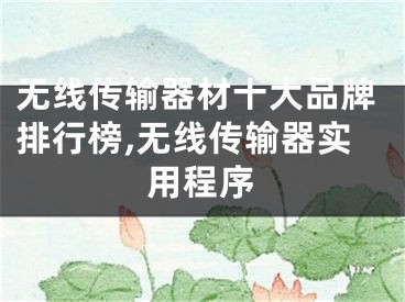 无线传输器材十大品牌排行榜,无线传输器实用程序