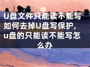 U盘文件只能读不能写如何去掉U盘写保护,u盘的只能读不能写怎么办