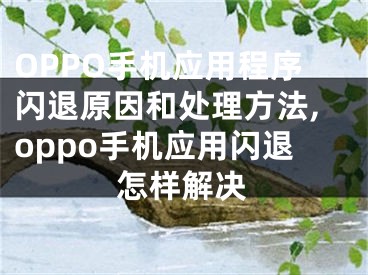 OPPO手机应用程序闪退原因和处理方法,oppo手机应用闪退怎样解决