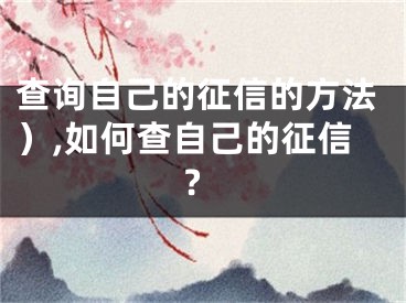 查询自己的征信的方法）,如何查自己的征信?