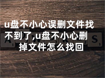 u盘不小心误删文件找不到了,u盘不小心删掉文件怎么找回