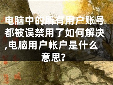 电脑中的所有用户账号都被误禁用了如何解决,电脑用户帐户是什么意思?