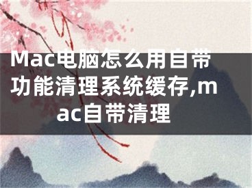 Mac电脑怎么用自带功能清理系统缓存,mac自带清理