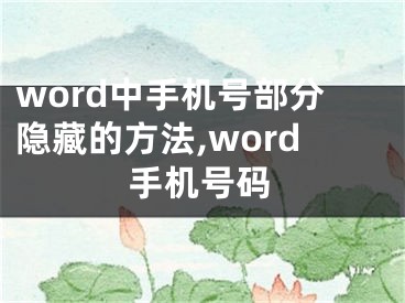 word中手机号部分隐藏的方法,word手机号码