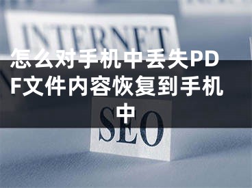 怎么对手机中丢失PDF文件内容恢复到手机中