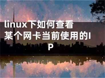 linux下如何查看某个网卡当前使用的IP