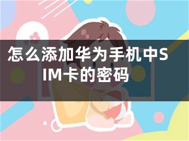 怎么添加华为手机中SIM卡的密码