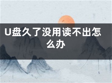 U盘久了没用读不出怎么办