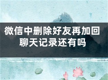 微信中删除好友再加回聊天记录还有吗