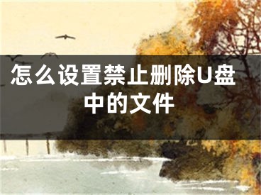 怎么设置禁止删除U盘中的文件