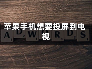 苹果手机想要投屏到电视