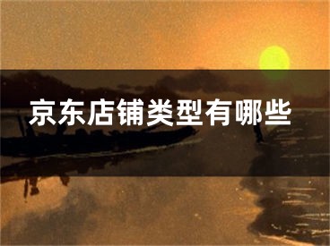 京东店铺类型有哪些