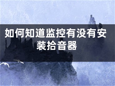 如何知道监控有没有安装拾音器