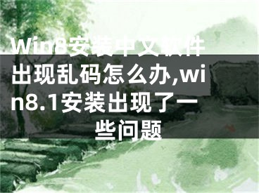 Win8安装中文软件出现乱码怎么办,win8.1安装出现了一些问题