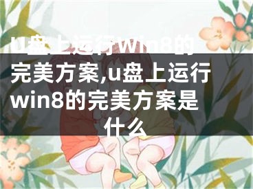 U盘上运行Win8的完美方案,u盘上运行win8的完美方案是什么