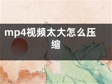 mp4视频太大怎么压缩