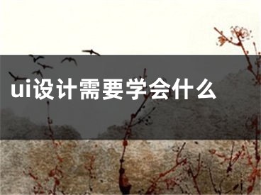 ui设计需要学会什么 