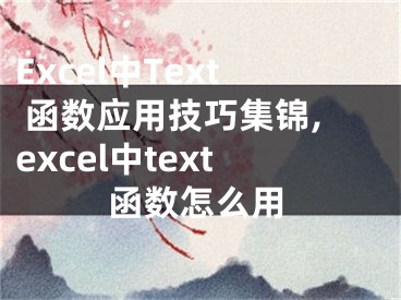 Excel中Text 函数应用技巧集锦,excel中text函数怎么用