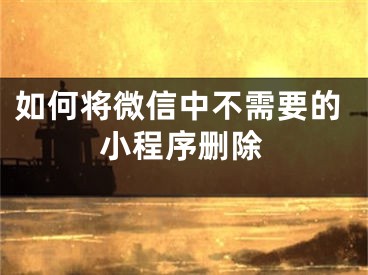如何将微信中不需要的小程序删除