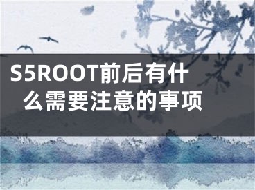 S5ROOT前后有什么需要注意的事项 
