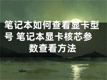 笔记本如何查看显卡型号 笔记本显卡核芯参数查看方法
