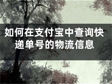 如何在支付宝中查询快递单号的物流信息