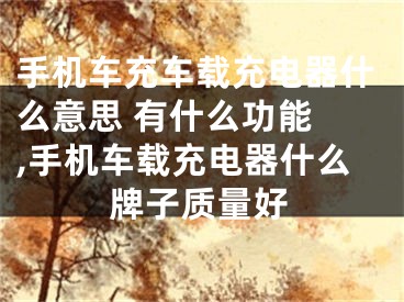 手机车充车载充电器什么意思 有什么功能 ,手机车载充电器什么牌子质量好