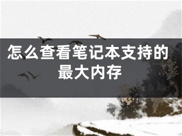 怎么查看笔记本支持的最大内存