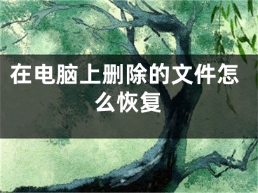在电脑上删除的文件怎么恢复