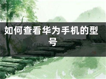 如何查看华为手机的型号