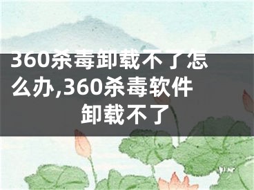360杀毒卸载不了怎么办,360杀毒软件卸载不了