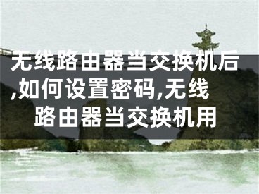 无线路由器当交换机后,如何设置密码,无线路由器当交换机用