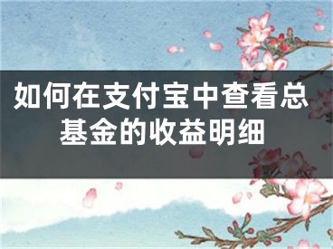 如何在支付宝中查看总基金的收益明细