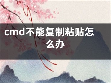 cmd不能复制粘贴怎么办