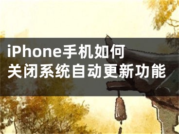 iPhone手机如何关闭系统自动更新功能
