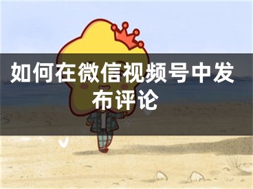 如何在微信视频号中发布评论