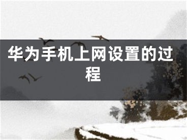 华为手机上网设置的过程
