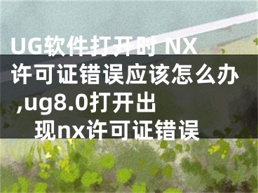 UG软件打开时 NX许可证错误应该怎么办 ,ug8.0打开出现nx许可证错误